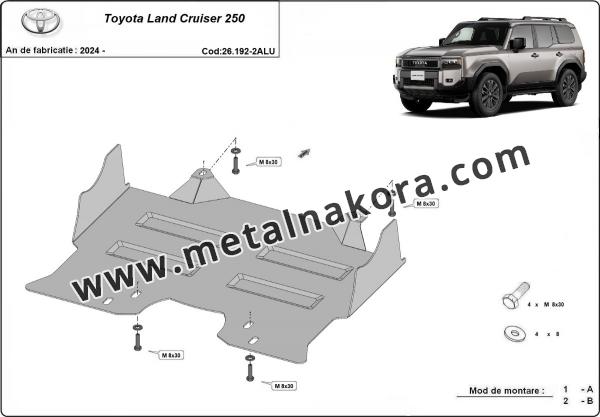 Предпазна кора за двигател и предна броня Toyota Land Cruiser 250 - алуминий 3