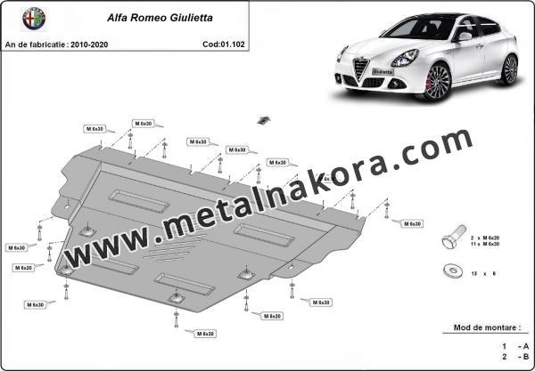 Предпазна кора за двигател, скоростна кутия, радиатор и предна броня Alfa Romeo Giulietta 3