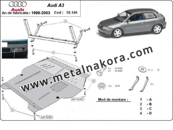 Предпазна кора за двигател, скоростна кутия, радиатор и предна броня Audi A3 3