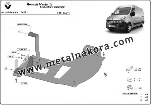 Предпазна кора за двигател, скоростна кутия, радиатор и предна броня Renault Master 3