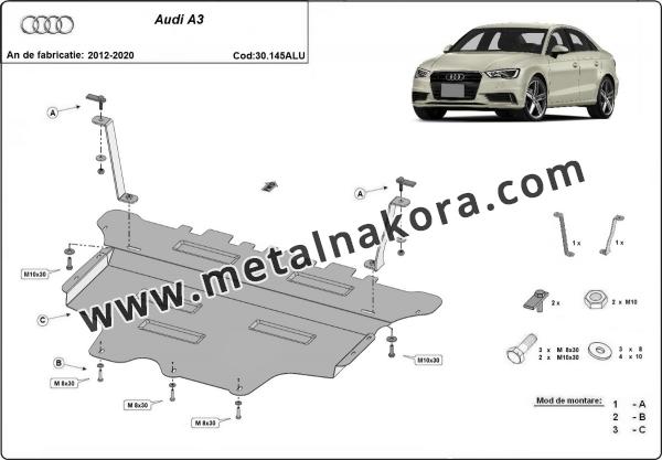 Алуминиев предпазна кора за двигател Audi A3 3