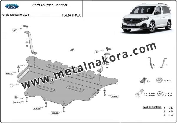 Алуминиев Предпазна кора за двигател, скоростна кутия и радиатор Ford Tourneo Connect 3
