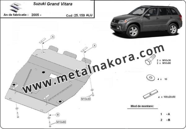 Алуминиев Предпазна кора за двигател и радиатор Suzuki Grand Vitara 3