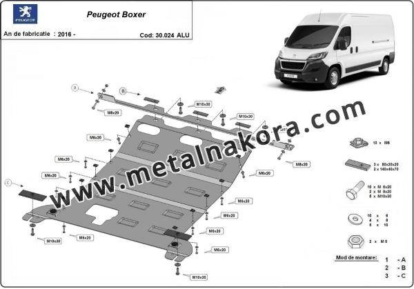 Алуминиев Предпазна кора за двигател и скоростна кутия Peugeot Boxer 3