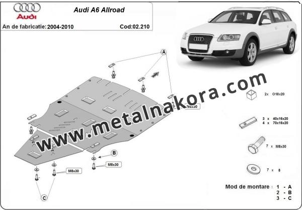 Предпазна кора за двигател, скоростна кутия, радиатор и предна броня Audi A6 Allroad II 3
