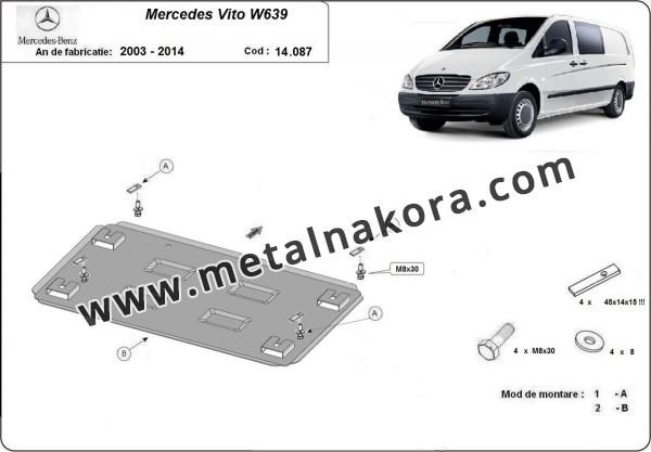 Предпазна кора за двигател, скоростна кутия, радиатор и предна броня  Mercedes Vito W639 - 2.2 D 4x2, 4x4 3