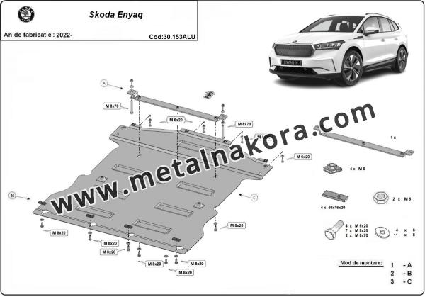 Алуминиев предпазна кора за двигател Skoda Enyaq 2