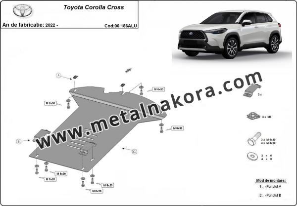 Алуминиев противокраден щит за катализатора на Toyota Corolla Cross 3