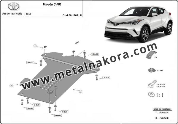 Алуминиев противокраден щит за катализатора на Toyota C-HR 3