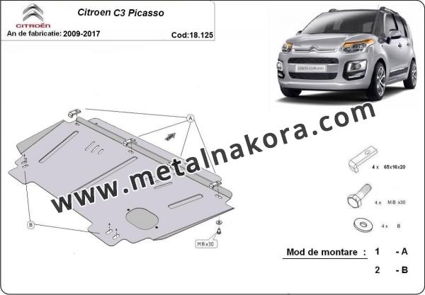 Предпазна кора за двигател и скоростна кутия Citroen C3 Picasso 3