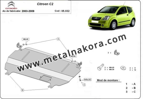 Предпазна кора за двигател, скоростна кутия и радиатор Citroen C2 3