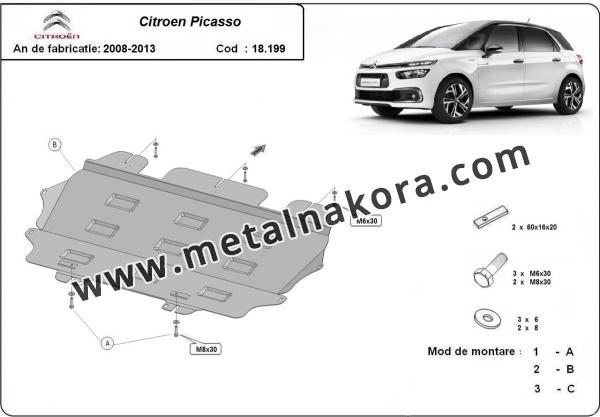 Предпазна кора за двигател, скоростна кутия и радиатор Citroen C4 Picasso 3