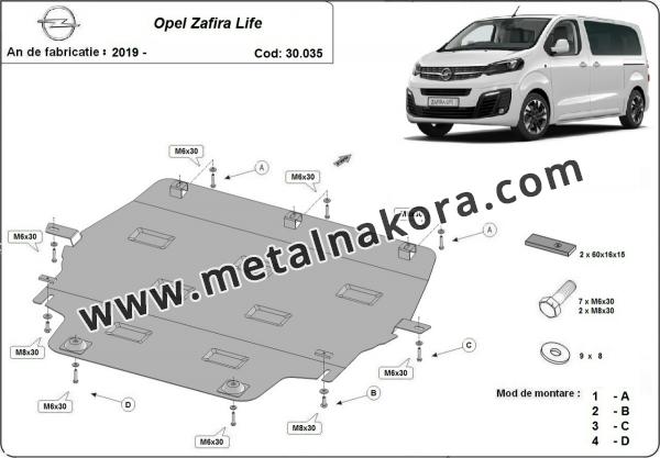 Предпазна кора за двигател, скоростна кутия и радиатор Opel Zafira Life 3