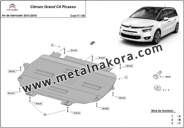 Предпазна кора за двигател, скоростна кутия и радиатор Citroen Grand C4 Picasso 3