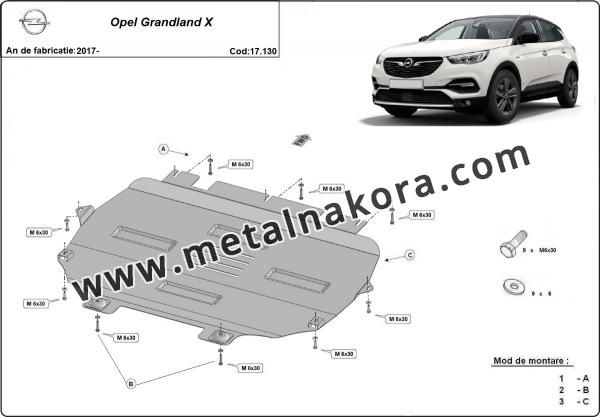 Метална предпазна кора за двигател Opel Grandland X 3