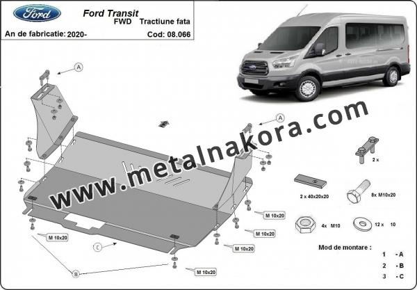 Unterfahrschutz für Motor der Marke Ford Transit  - FRONTANTRIEB 2