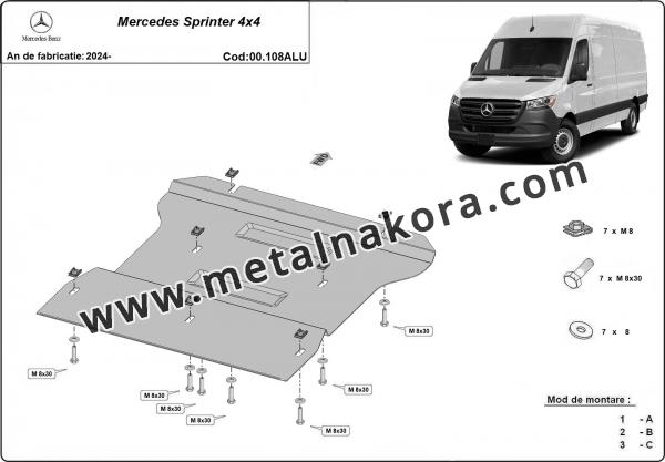 Предпазна кора за скоростна кутия Mercedes Sprinter 4x4 - алуминий 2