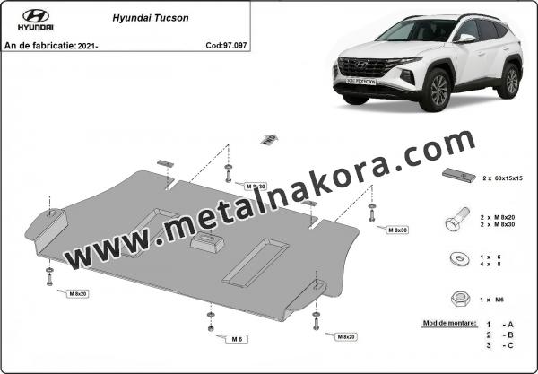 Предпазна кора за двигател, скоростна кутия, радиатор и предна броня Hyundai Tucson 2