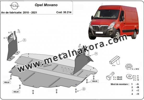 Предпазна кора за двигател, скоростна кутия, радиатор и предна броня Opel Movano 2