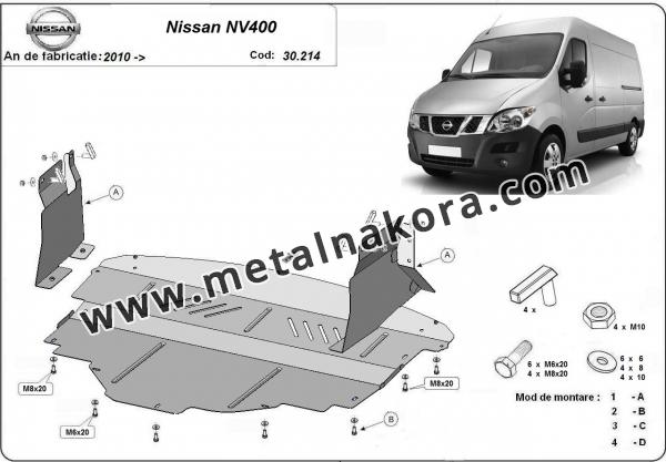 Предпазна кора за двигател, скоростна кутия, радиатор и предна броня Nissan NV400 2
