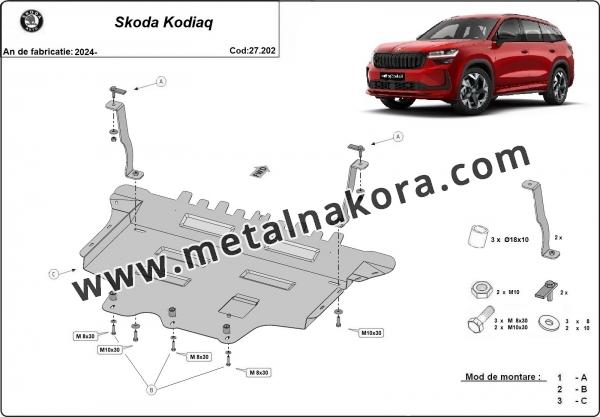 Предпазна кора за двигател, скоростна кутия, радиатор и предна броня Skoda Kodiaq 2