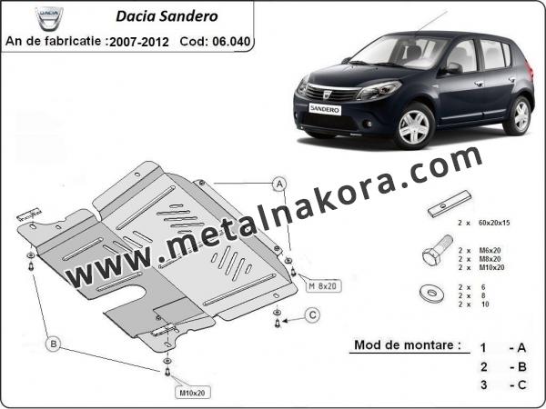 Предпазна кора за двигател и скоростна кутия Dacia Sandero 2