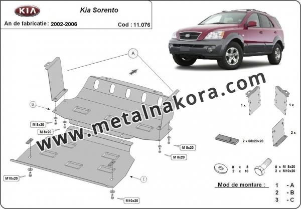 Предпазна кора за двигател, радиатор и предна броня Kia Sorento 2