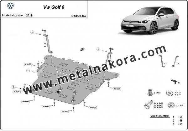 Предпазна кора за двигател, скоростна кутия и радиатор VW Golf 8 2