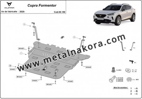 Предпазна кора за двигател, скоростна кутия, радиатор и предна броня Cupra Formentor 2