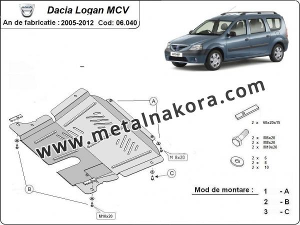 Предпазна кора за двигател и скоростна кутия Dacia Logan 1 MCV 2