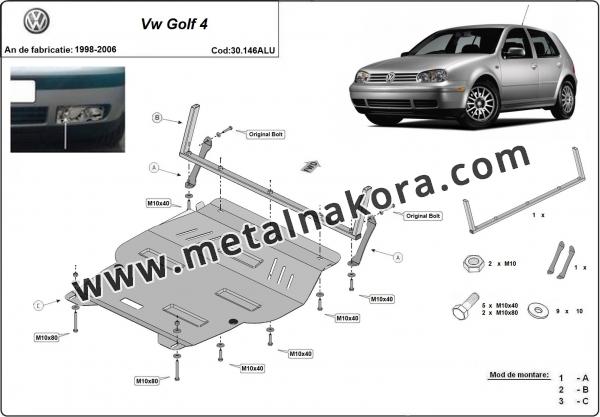 Алуминиев предпазна кора за двигател Volkswagen Golf 2