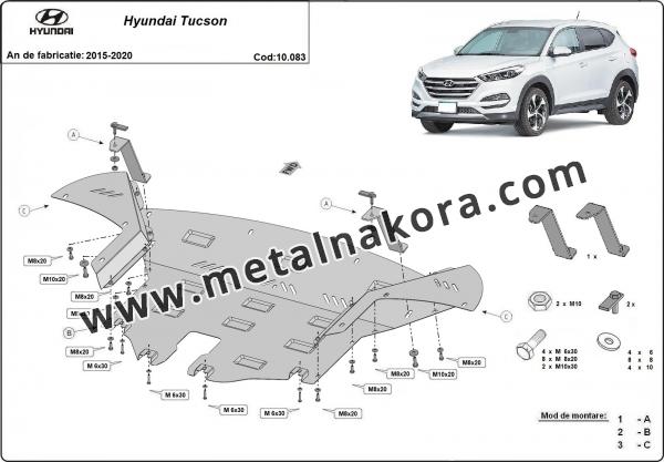 Предпазна кора за двигател, скоростна кутия, радиатор и предна броня Hyundai Tucson 2