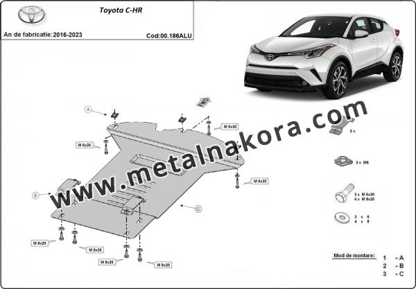 Алуминиев противокраден щит за катализатора на Toyota C-HR 2