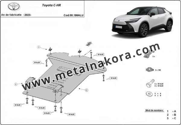 Алуминиев противокраден щит за катализатора на Toyota C-HR 2