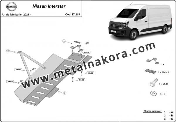 Предпазна кора за двигател, скоростна кутия, радиатор и предна броня Nissan Interstar 2