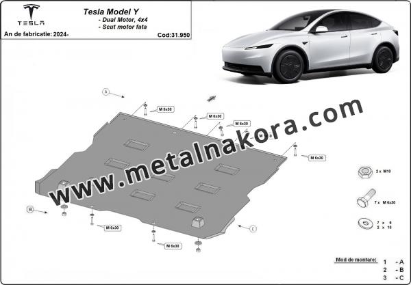 Преден щит на двигателя Tesla Model Y AWD 2