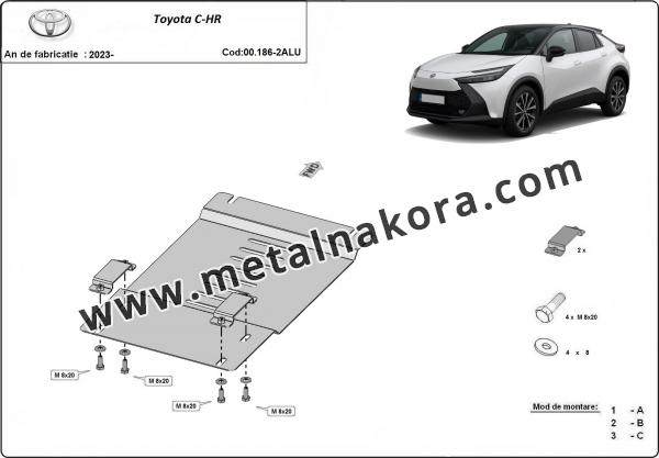Алуминиев противокраден щит за катализатора на Toyota C-HR 2