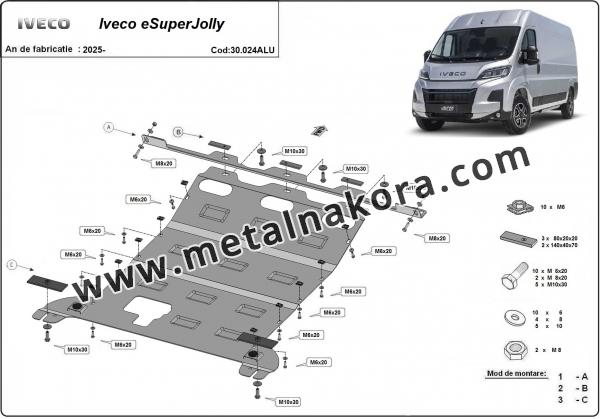 Алуминиев Предпазна кора за двигател, скоростна кутия и радиатор Iveco eSuperJolly 2