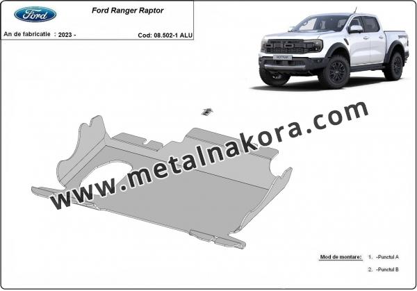 Предпазна кора за двигател и предна броня Ford Ranger Raptor - алуминий 2