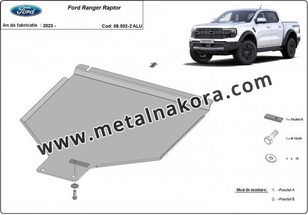Предпазна кора за скоростна кутия Ford Ranger Raptor - алуминий 2