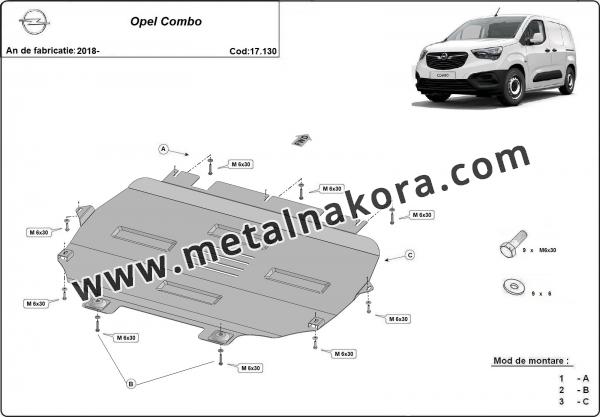 Предпазна кора за двигател, скоростна кутия и радиатор Opel Combo 2