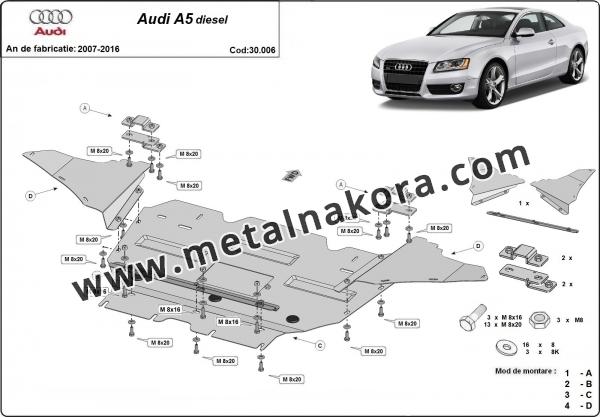 Предпазна кора за двигател, радиатор и предна броня Audi A5 - дизел 2