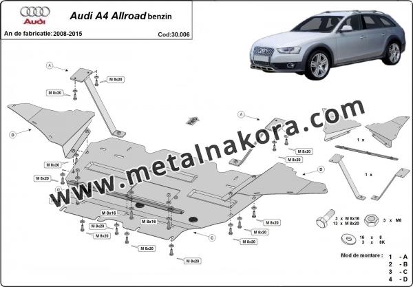 Предпазна кора за двигател, радиатор и предна броня Audi A4 B8 All Road - бензин 2