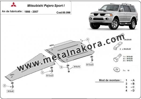 Предпазна кора за скоростна кутия и диференциал Mitsubishi Pajero Sport 1 2