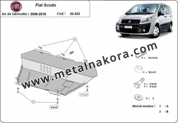 Unterfahrschutz für Motor und Getriebe aus Stahl für  Fiat Scudo 2