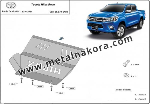 Предпазна кора за радиатор Toyota Hilux Revo - алуминий 2
