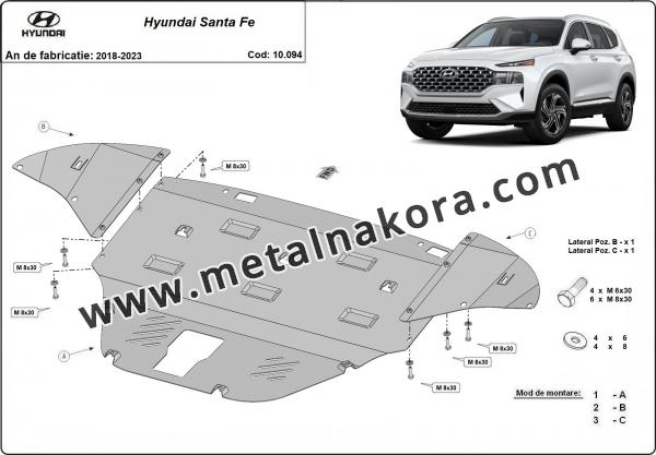 Предпазна кора за двигател, скоростна кутия и радиатор Hyundai Santa Fe 1