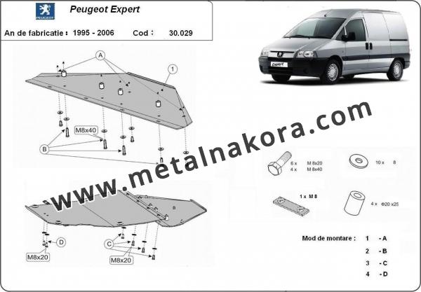 Предпазна кора за двигател, скоростна кутия, радиатор и предна броня Peugeot Expert 2