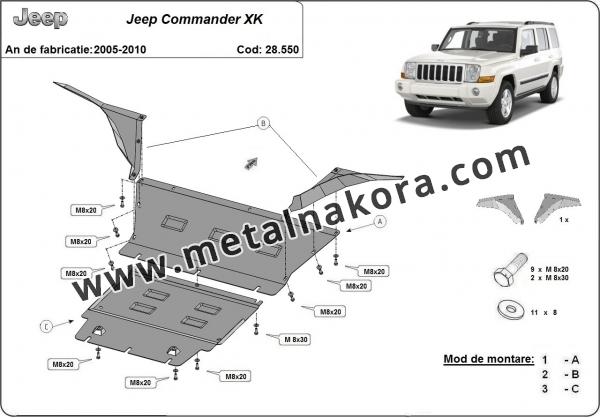  Предпазна кора за двигател, скоростна кутия, радиатор и предна броня  Jeep Commander 2