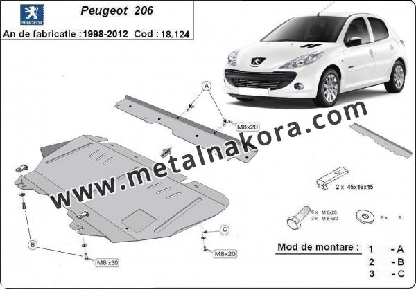 Предпазна кора за двигател, скоростна кутия и радиатор Peugeot 206 2